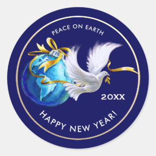 Paz na Terra. Autocolantes de Ano Novo Personaliza