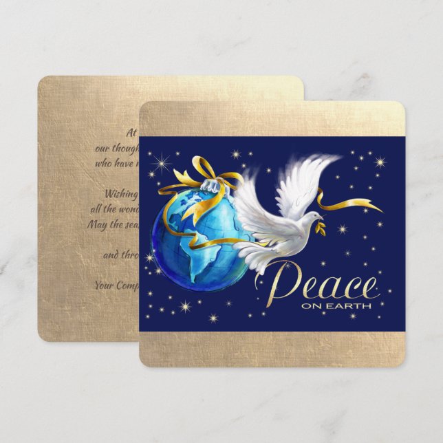 Paz na Terra. Cartão de Natal da Peace Dove (Frente/Verso)
