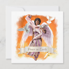 Paz na Terra. Cartões de Natal Afro Angel Flat