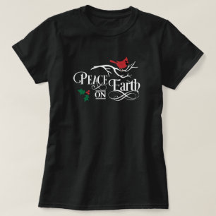 Paz na Terra na Camisa de T-Shirt Cuta de Natal