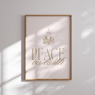 Paz na Terra Poster de Natal da Vela Neutra