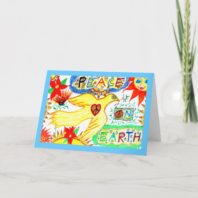 Paz no cartão da pomba da terra (Frente)