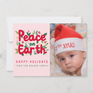 PAZ NO Cartão de Natal PERSONALIZADO DE FOTO DA TE