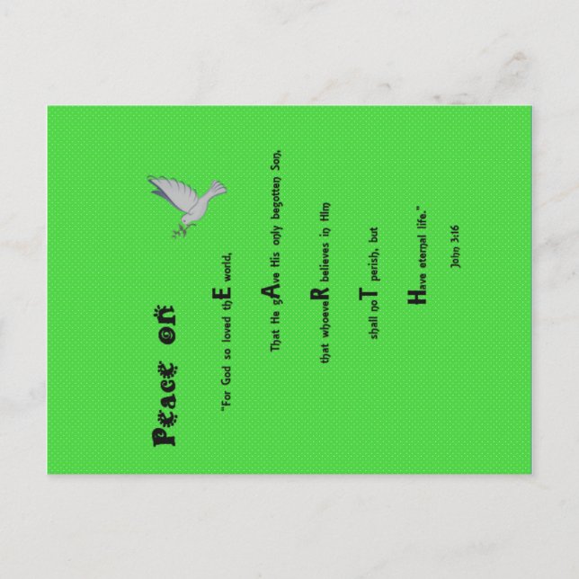 Paz no mundo Cartão de Posto de Natal (Frente)