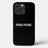 Paz por favor texto branco preto minimalista anti-