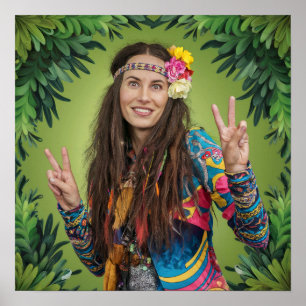 Paz simula Poster de Mulher de Cabelo Longo