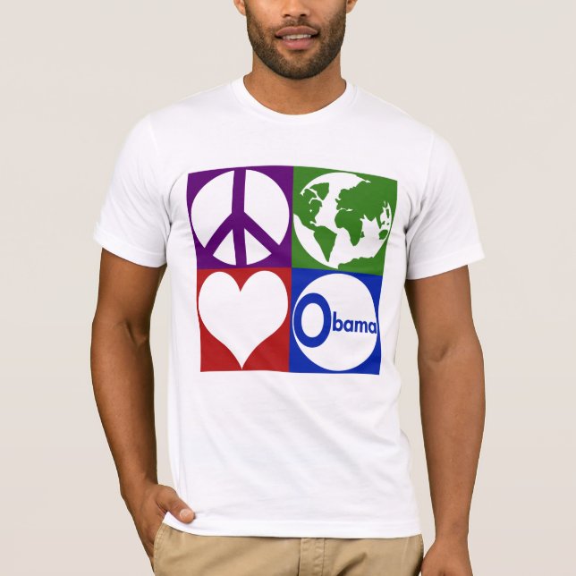 Paz, terra, amor, t-shirt de Obama (Frente)