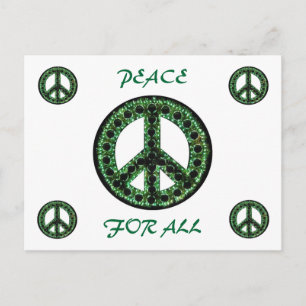 paz verde para todos os cartões postais