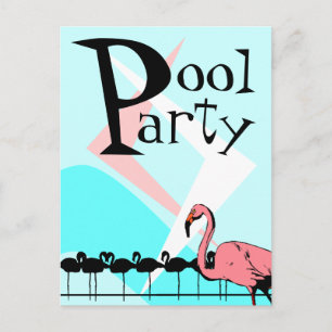 PCs com Convites de festas de Piscina Flamingo Ret