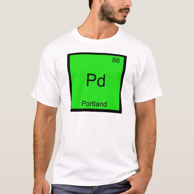 Pd - Camiseta com Símbolo do Elemento Químico de P (Frente)