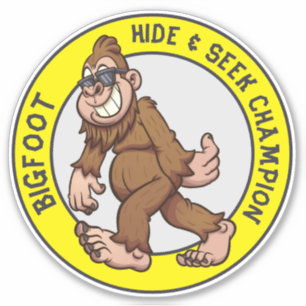 Pé Grande   Adesivo Sasquatch (Editável)