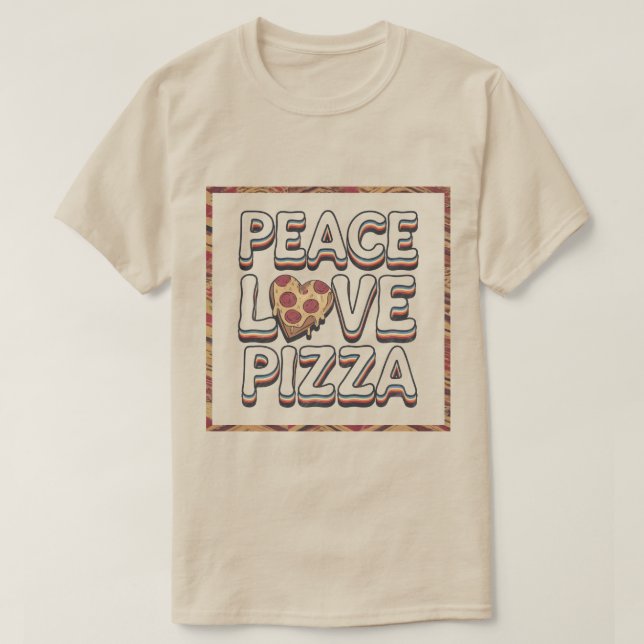 PEACE AMVE PIZZA T-Shirt (Frente do Design)