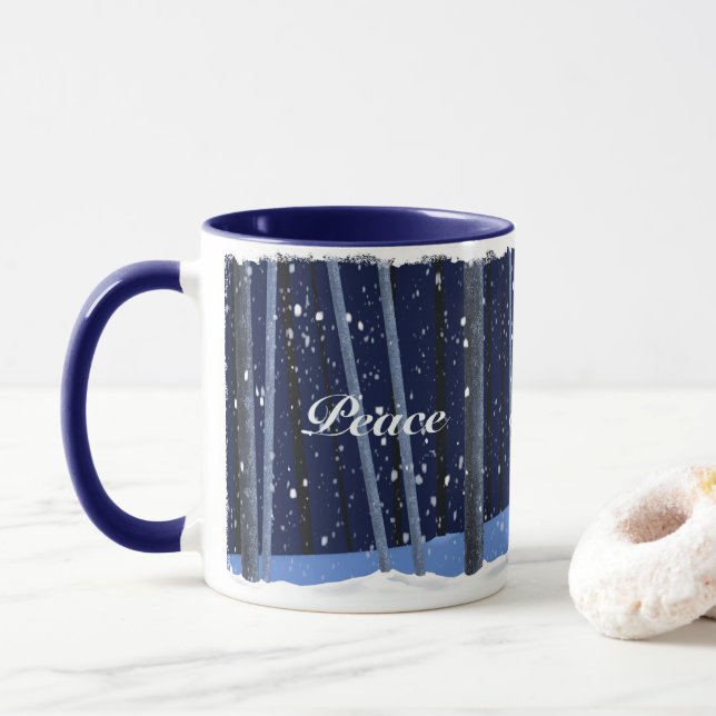 "Peace Joy Love", caneca de marinho 11 oz (Com Donut)