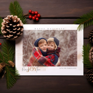 Peace Joy Love Winter Holiday Cartão com fotos