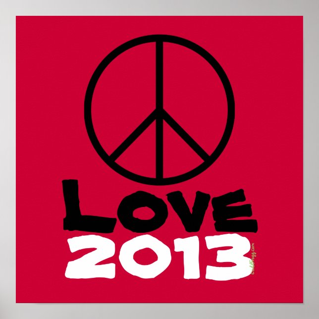 Peace Love 2013 Poster Art Impressão (Vermelho) (Frente)