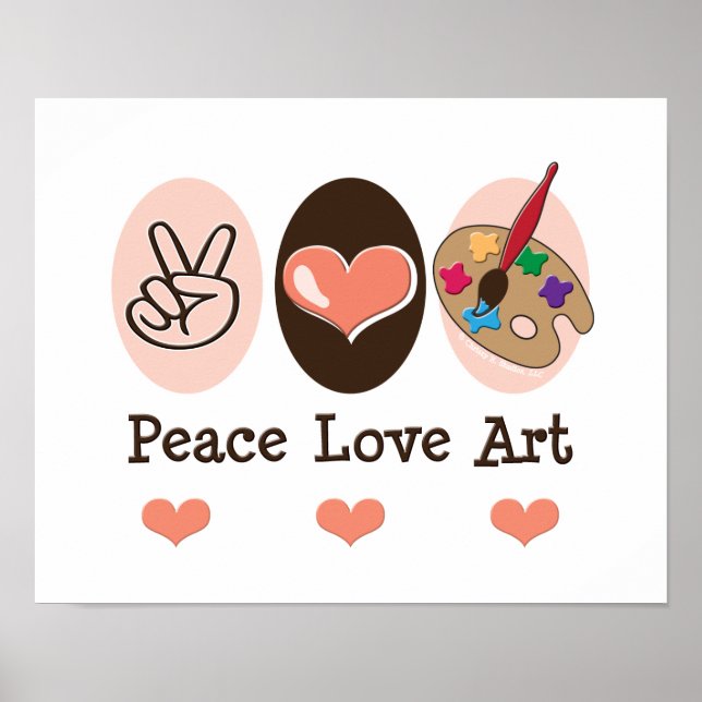 Peace Love Art Artist Poster (Frente)