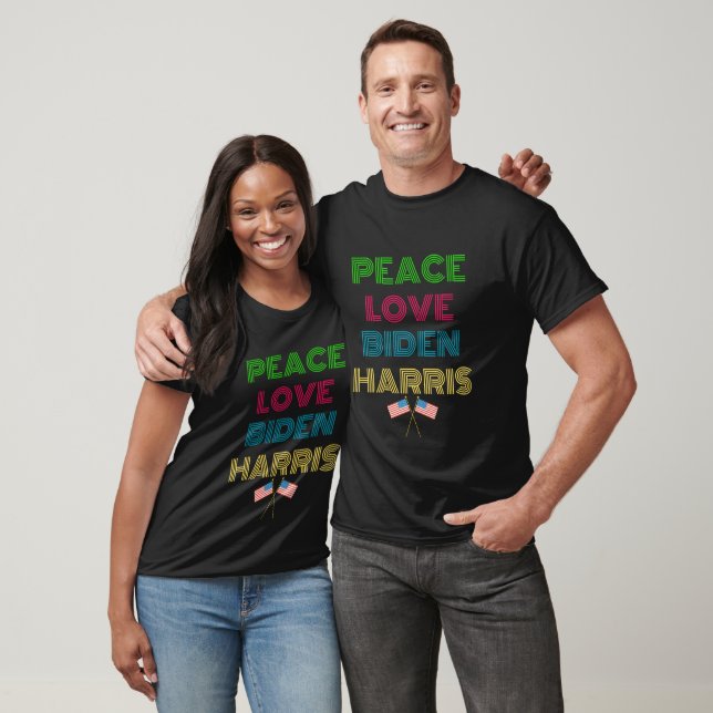 Peace Love Biden Harris 2024 Eletion T-Shirt (Unissex)
