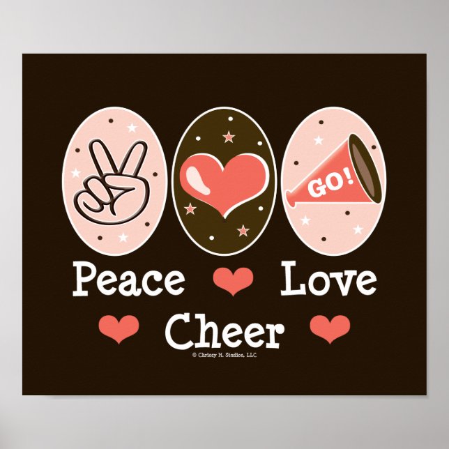 Peace Love Cheer Poster (Frente)