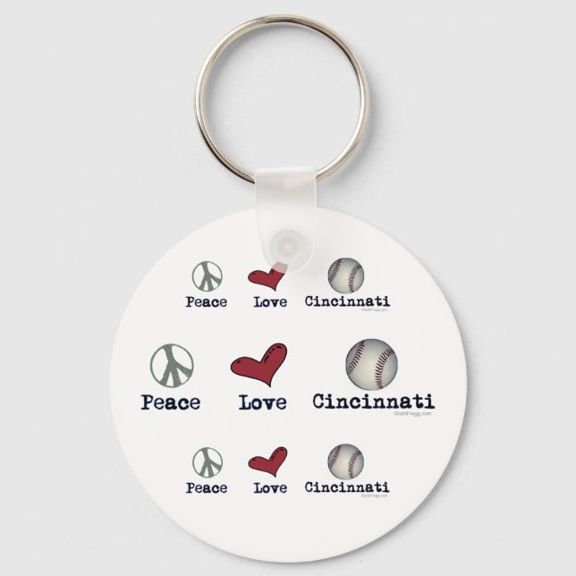 Peace Love Cincinnati Chaveiro (Frente)
