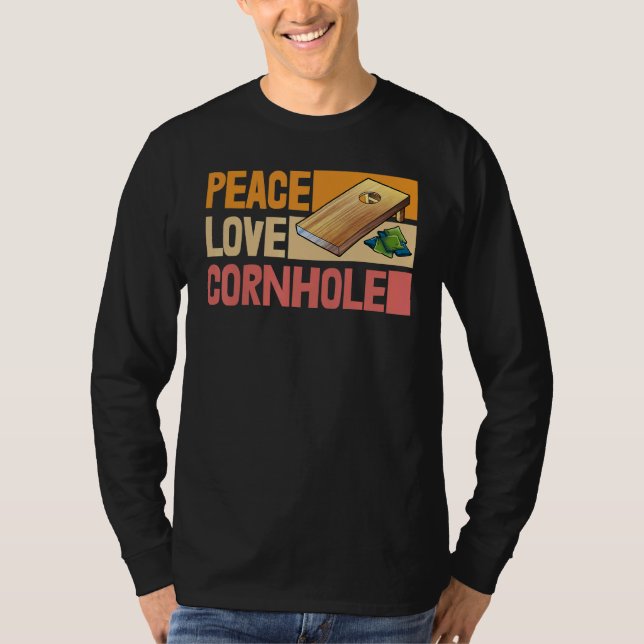 Peace Love Cornhole Corn Star Camisetas (Frente)