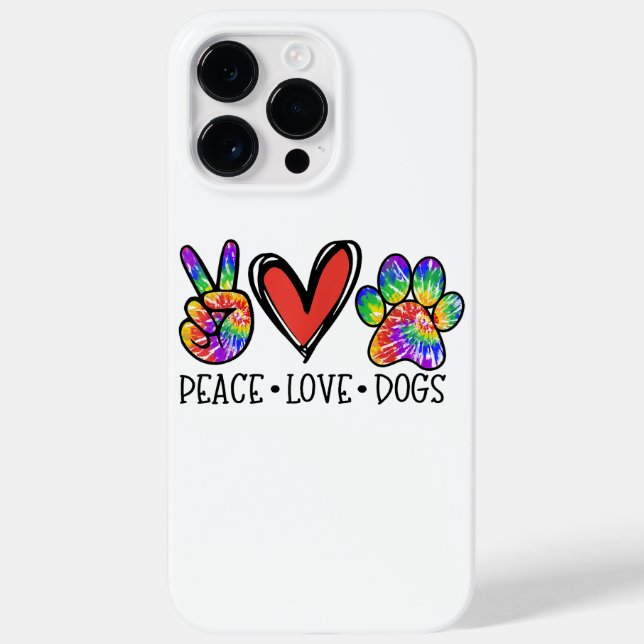 Peace Love Dogs Paws Tie Dye Rainbow Animal Rescut (Verso)