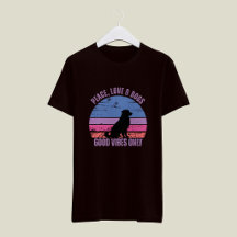 Peace, Love, Dogs T-shirt, retro sunset T-shirt