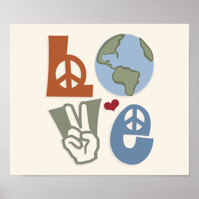Peace Love Earth Poster Impressão (Frente)