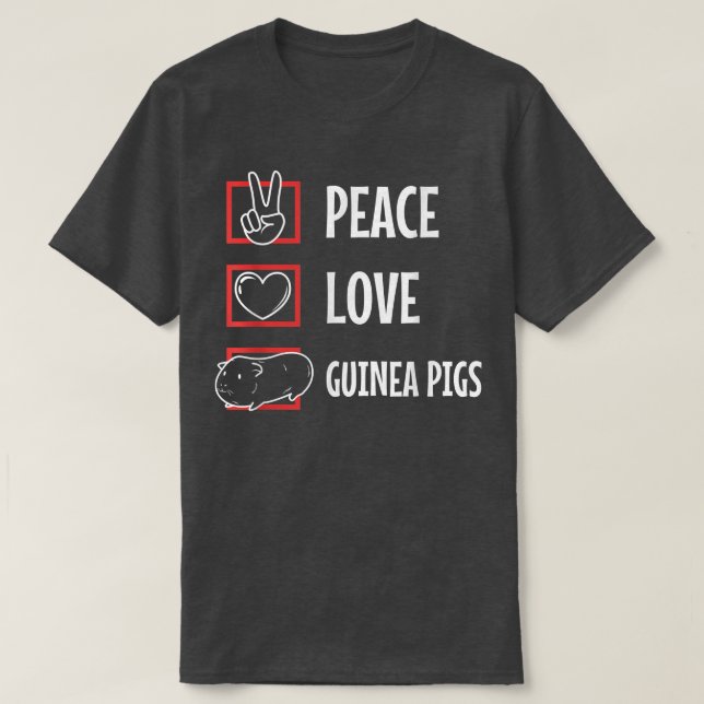 Peace love guinea pigs T-Shirt (Frente do Design)