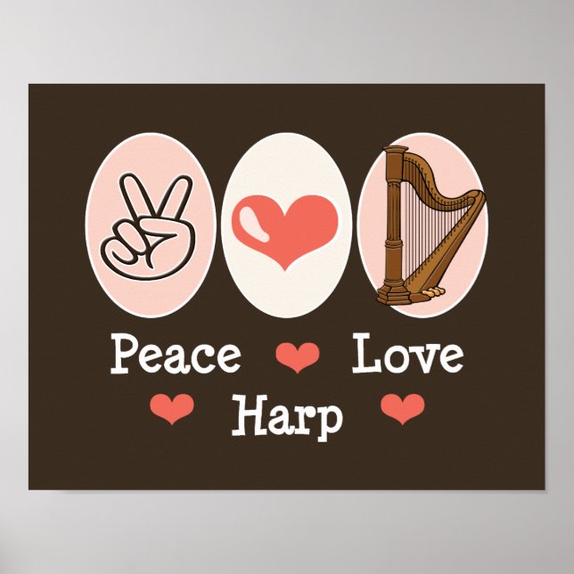 Peace Love Harp Poster (Frente)