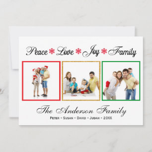 Peace Love Joy Family - Cartão de Feriado