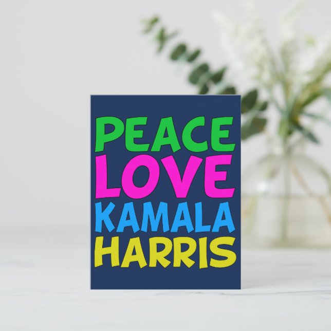 Peace Love Kamala Harris Card (Em pé/Frente)