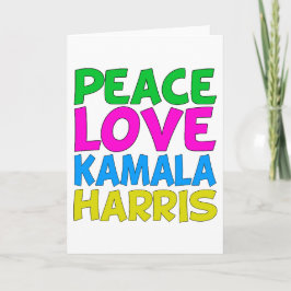 Peace Love Kamala Harris Cartão Cute