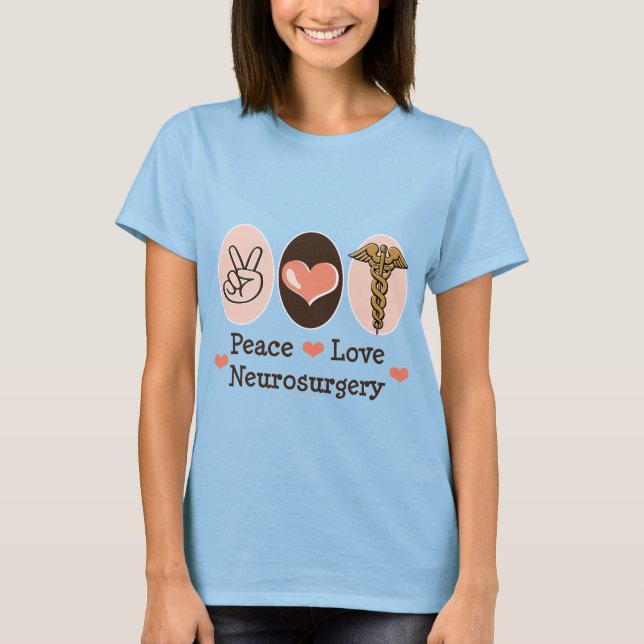 Peace Love Neurooperation Ringer Camiseta (Frente)