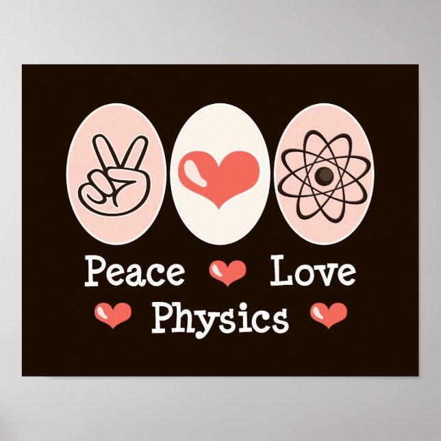 Peace Love Physics Poster (Frente)