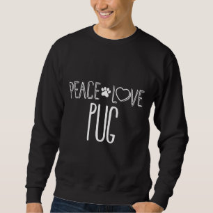 Peace Love Pug Dog Amava Camiseta Essencial 218