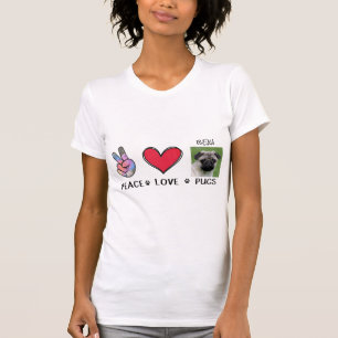 Peace Love Pugs Dog Lover T-Shirt