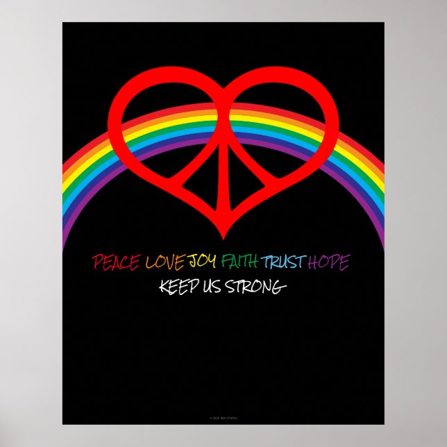 Peace Love Rainbow Poster (Frente)