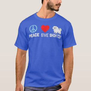 Peace Love Shih Tzu T-Shirt - Engraçado Cachorro P
