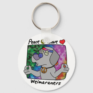 Peace Love Weimaraner Chaveiro 2