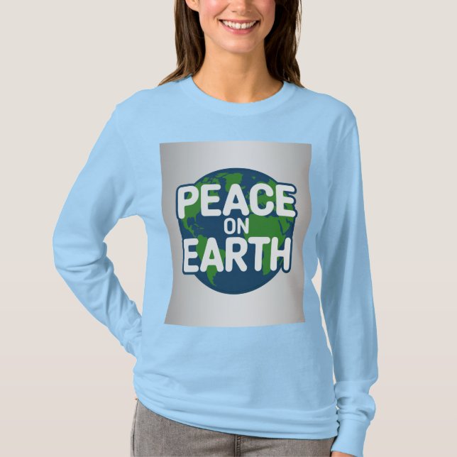 Peace On Earth Blue T-Shirt (Frente)