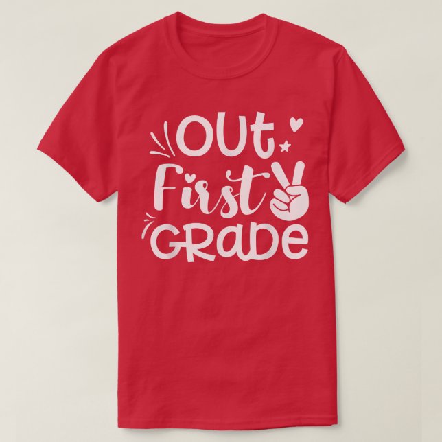 Peace Out 1st Grade T-Shirt First Grade Graduation (Frente do Design)