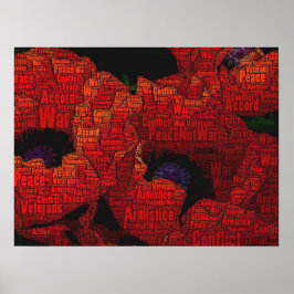 Peace Poppies word art design Poster