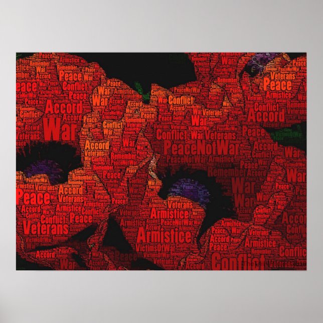 Peace Poppies word art design Poster (Frente)