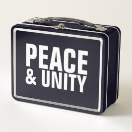 PEACE & UNITY Metal Lunchbox