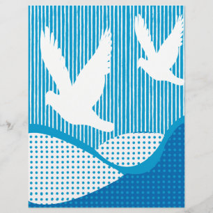 Peace White Doves Artsy Peace Scrapbook Paper