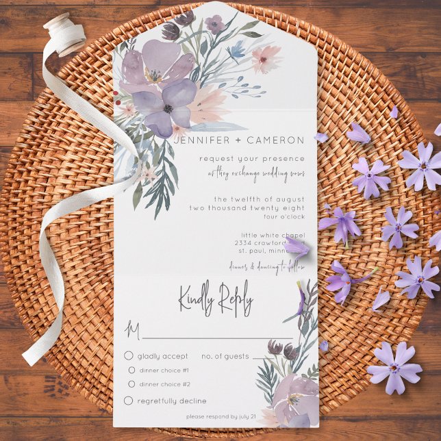 Peach Blue & Lavanda Boho Floral White Janto (Criador carregado)