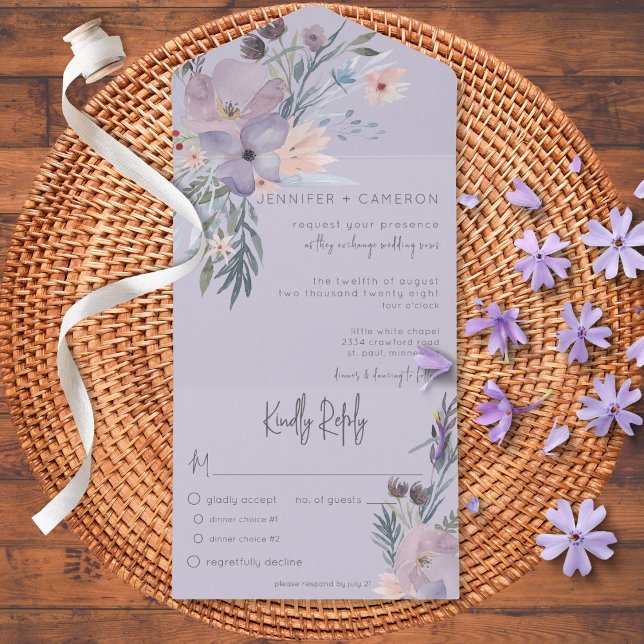 Peach Blue & Lavanda Boho Janto Floral Purple (Criador carregado)
