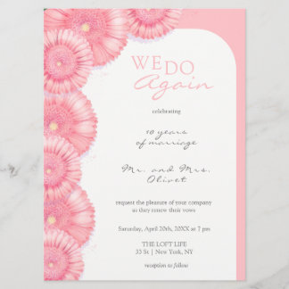 Peach Chrysanthemum Vow Renewal 10 Anos Convite