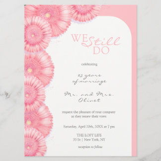 Peach Chrysanthemum Vow Renewal 25 Anos Convite
