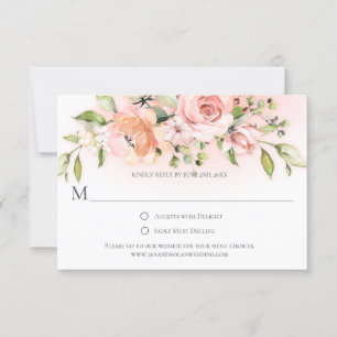 Peach e White Roses Greenery Colorwash RSVP